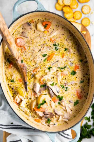 Creamy Leftover Turkey Soup - Savory Nothings