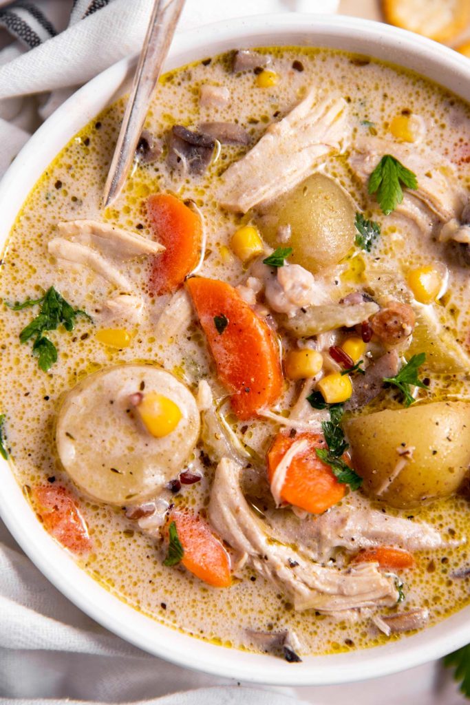 Creamy Leftover Turkey Soup - Savory Nothings