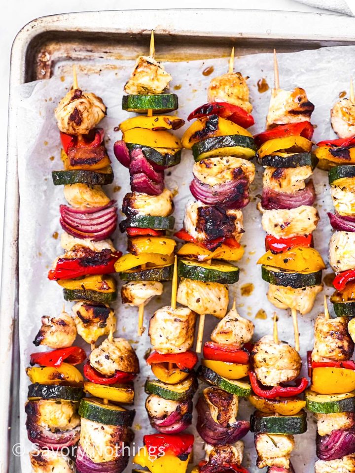 Grilled Chicken Kabobs - Savory Nothings