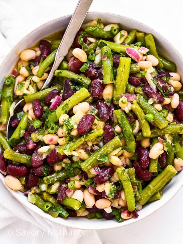 Perfect Three Bean Salad Recipe - Savory Nothings