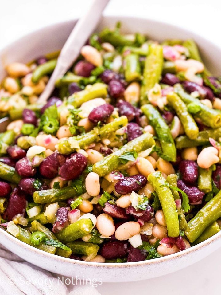 Perfect Three Bean Salad Recipe - Savory Nothings