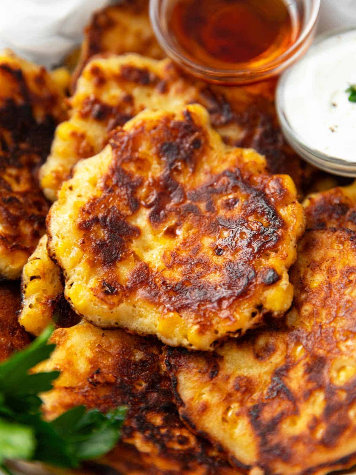 close up photo of corn fritters