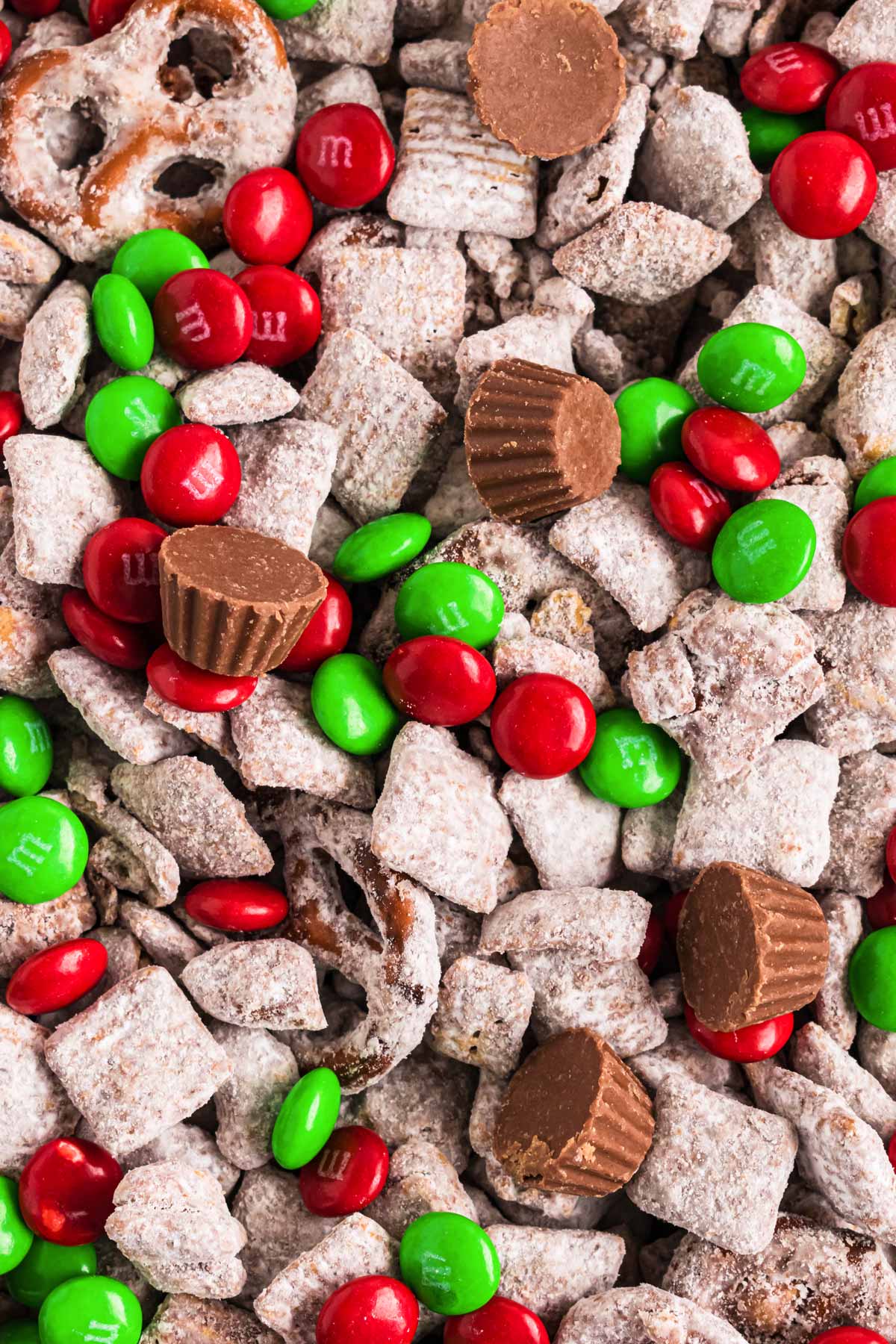 overhead close up view of reindeer chow