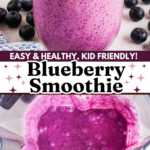 Blueberry Smoothie Image Pin