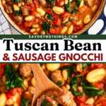 Tuscan White Bean Sausage Gnocchi Recipe Image Pin