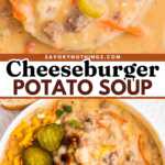 Cheeseburger Soup Recipe Image Pin