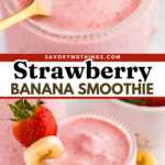 Strawberry Banana Smoothie Recipe Image Pin