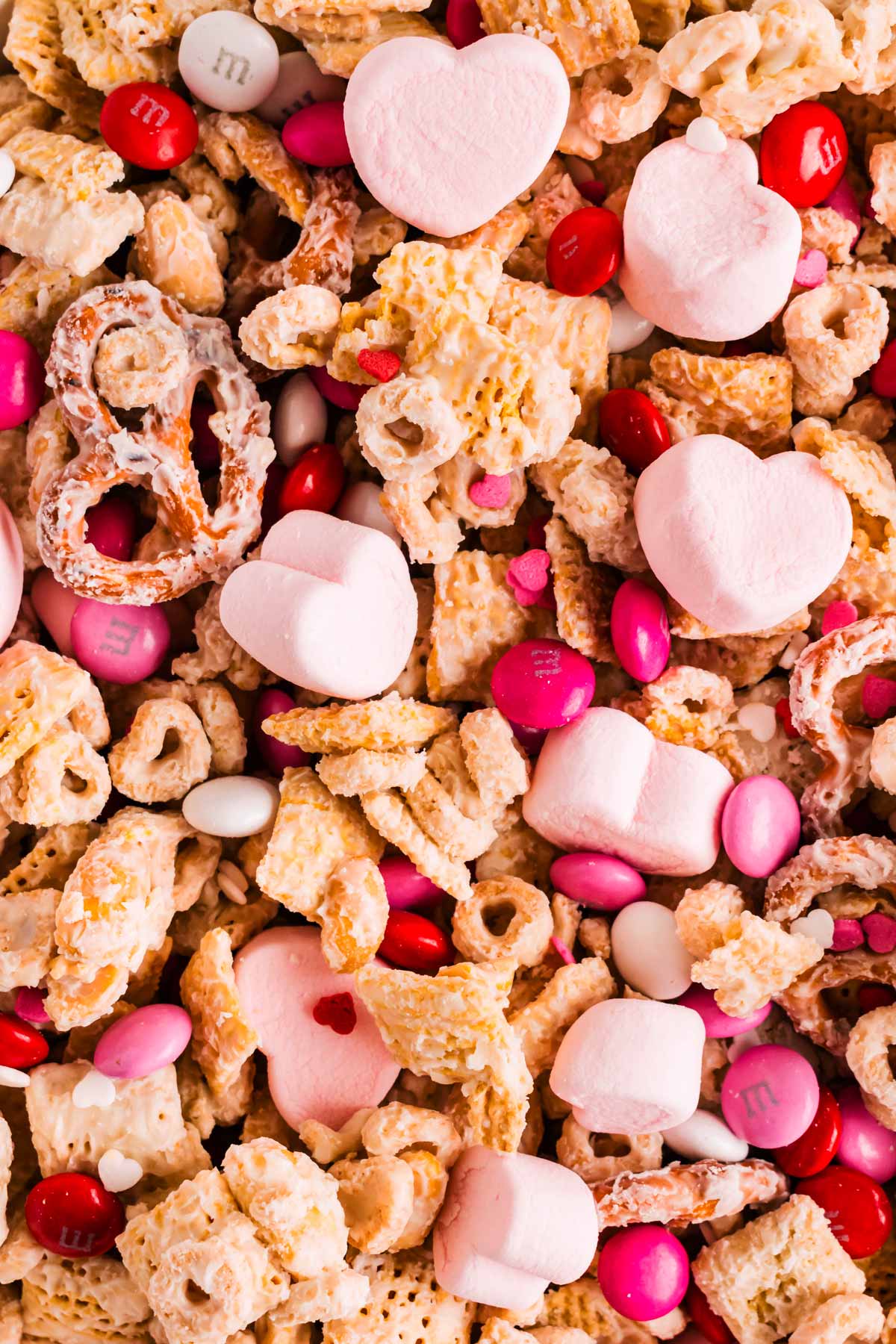 overhead close up view of Cupid's Crunch treat mix