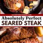 Pan Seared Steak Recipe Image Pin