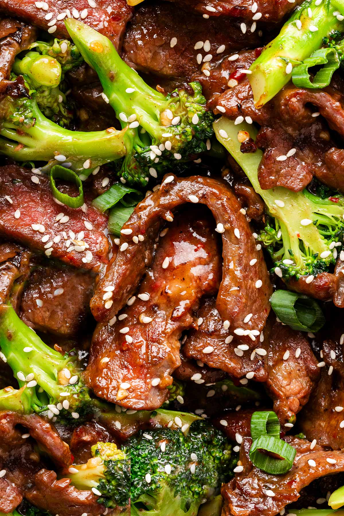 close up view of beef and broccoli