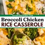 Chicken Broccoli Rice Casserole Recipe Image Pin