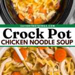 Crockpot Chicken Noodle Soup Recipe Image Pin