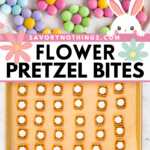 Flower Pretzel Bites Recipe Image Pin 1